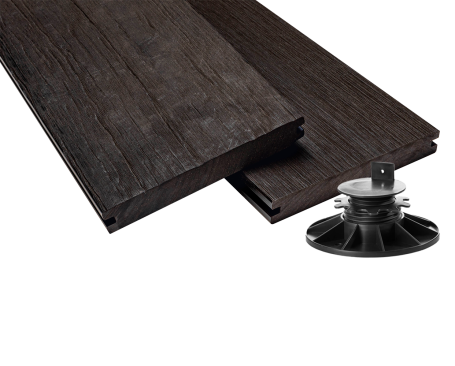 Massivdiele Antik Komplett Set PLUS - Schwarz